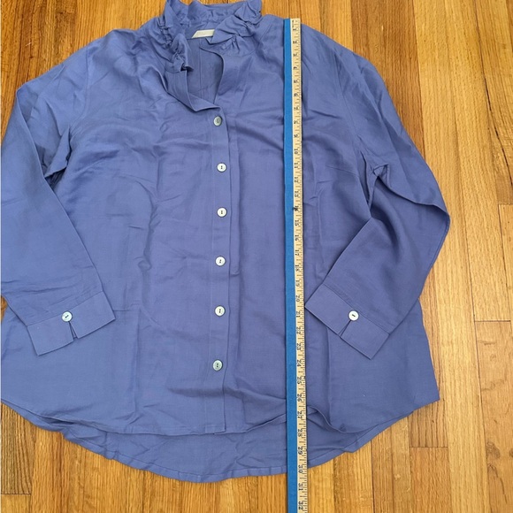 Soft Surroundings Tunic Top Womens 1X linen blended Purple Long Sleeve (k11 - Picture 4 of 10